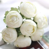 Nettenevime Yapay Çiçek 10lu Beyaz Şakayık Demeti Erengül Gelin Buketi Çiçeği - 3