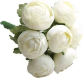 Nettenevime Yapay Çiçek 10lu Beyaz Şakayık Demeti Erengül Gelin Buketi Çiçeği - 5