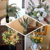 Nettenevime Yapay Çiçek Yeşil Okaliptus 3Dallı Uzun Dal 76cm Eucalyptus thumbnail 7