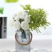 Nettenevime Yapay Çiçek 10lu Beyaz Şakayık Demeti Erengül Gelin Buketi Çiçeği - 8