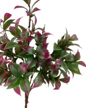 Nettenevime Yapay Çiçek Bordo Yeşil Limon Yaprağı Demet Şimşir Demeti Garnitür Aradal Dekoratif Yapay Bitki thumbnail 3