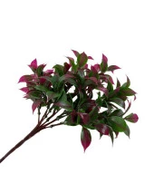 Nettenevime Yapay Çiçek Bordo Yeşil Limon Yaprağı Demet Şimşir Demeti Garnitür Aradal Dekoratif Yapay Bitki thumbnail 4