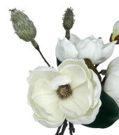 Nettenevime Yapay Çiçek Lüx Manolya Gerçek Dokulu Letex Eva Magnolia Gelin Çiçeği 40cm BEYAZ - 3