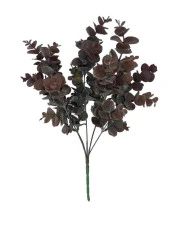 Nettenevime Yapay Çiçek Okaliptus Şimşir Demeti Pudralı Pastel Kahverengi Garnitür Aradal Dekoratif Yapay Bitki thumbnail 2