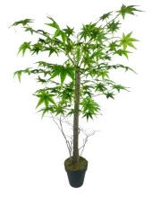 Nettenevime Yapay Ağaç Yeşil Japon Akçaağacı 100x70cm Siyah Plastik Saksılı - 1