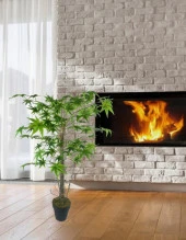 Nettenevime Yapay Ağaç Yeşil Japon Akçaağacı 100x70cm Siyah Plastik Saksılı - 3