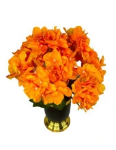 Nettenevime Yapay Çiçek Somon Ortanca Aranjmanı Siyah Gold Vazolu Masa Üstü Çiçeği Arajman - 2