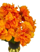 Nettenevime Yapay Çiçek Somon Ortanca Aranjmanı Siyah Gold Vazolu Masa Üstü Çiçeği Arajman - 5