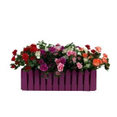 Nettenevime Yapay Çiçek Mor Çit Balkon Saksısı Renkli Açelya Çiçekli 55*20cm thumbnail 1