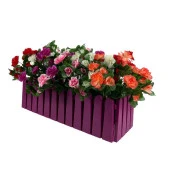 Nettenevime Yapay Çiçek Mor Çit Balkon Saksısı Renkli Açelya Çiçekli 55*20cm thumbnail 3