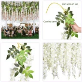 Yapay Çiçek Sarkan 3 Dallı Akasya 90cm BEYAZ - 4