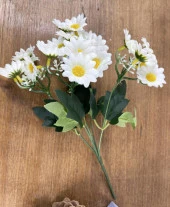 Nettenevime Yapay Çiçek Beyaz Papatya Gerçek Görünümlü A Kalite thumbnail 6