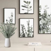 Nettenevime Yapay Çiçek Pastel Yeşil Okaliptus 3Dallı Uzun Dal 76cm Eucalyptus thumbnail 4