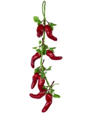 Nettenevime Yapay Kırmızı Biber Salkımı Süs Sahte Biber Yapay Meyve Sebze thumbnail 1