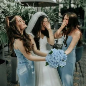 Nettenevime Yapay Çiçek Ortanca Çiçeği Demeti 43 cm Mavi Açık thumbnail 4