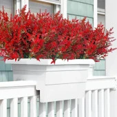 Nettenevime 6lı Set Yapay Çiçek Kırmızı Lavanta 7 Dallı Plastik Dekoratif Yapay Bitki thumbnail 6