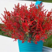 Nettenevime 6lı Set Yapay Çiçek Kırmızı Lavanta 7 Dallı Plastik Dekoratif Yapay Bitki thumbnail 7