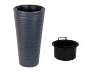 Nettenevime Antrasit Kumsal Vazo Dekoratif Uzun Saksı 5.5 lt  30*57cm - 3