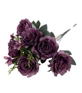 Nettenevime Yapay Çiçek Büyük Demet 6 Kafalı Gül Demeti Ve Cipsolu MOR thumbnail 4