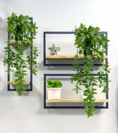 Nettenevime Yapay Çiçek Saksıda Sarkan Fejka Yeşil Limon Yaprağı Yapay Sarmaşık 60cm thumbnail 2