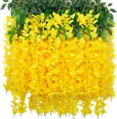 Nettenevime Yapay Çiçek Sarkan 3 Dallı Akasya 90cm SARI thumbnail 4