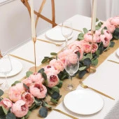 Nettenevime Yapay Çiçek Sarkan Ve Dolanan Somon Pembe Şakayık Okaliptus Yapay Sarmaşık Masa Çiçeği thumbnail 7