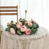 Nettenevime Yapay Çiçek Sarkan Ve Dolanan Somon Pembe Şakayık Okaliptus Yapay Sarmaşık Masa Çiçeği thumbnail 8