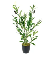 Nettenevime Yapay Çiçek Siyah Saksıda Zeytin Dalı 60cm thumbnail 1
