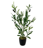 Nettenevime Yapay Çiçek Siyah Saksıda Zeytin Dalı 60cm thumbnail 4