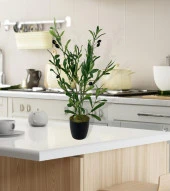 Nettenevime Yapay Çiçek Siyah Saksıda Zeytin Dalı 60cm thumbnail 5