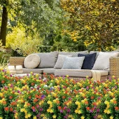 Nettenevime Yapay Çiçek PEMBE Mineli Şimşir Dekoratif Yapay Bitki - 7