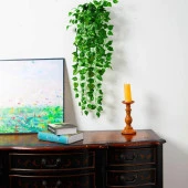 Nettenevime Yapay Sarmaşık 7 Adet  9 Dallı Sarkan Sarmaşık Sarı Çizgili Yaprak thumbnail 5