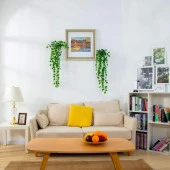 Nettenevime Yapay Sarmaşık 7 Adet  9 Dallı Sarkan Sarmaşık Sarı Çizgili Yaprak thumbnail 6