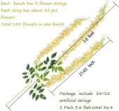 Nettenevime Sarkan Yapay Çiçek Akasya Şampanya Renk 80 cm 3 Sarkan Dallı 12 ADET BAĞ thumbnail 7