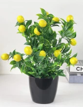 Nettenevime Yapay Çiçek Limon Ağacı Siyah Saksıda Limon 30cm - 2