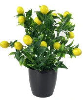 Nettenevime Yapay Çiçek Limon Ağacı Siyah Saksıda Limon 30cm - 4