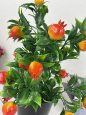 Nettenevime Yapay Çiçek 3 Adet Nar Limon Ve Mandalina Ağacı Siyah Saksıda 30cm thumbnail 7