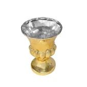 Nettenevime Cam Vazo Antik Kupa Tasarım Altın Renk 15x11 cm - 2