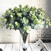Yapay Çiçek Okaliptus Demet Yeşil Aradal Garnitür Eucalyptus - 3
