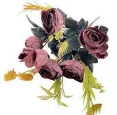 Nettenevime Yapay Çiçek Erengül Demeti 5 Dallı Bordo thumbnail 3