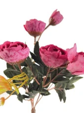 Nettenevime Yapay Çiçek Erengül Demeti 5 Dallı Pembe Koyu thumbnail 2