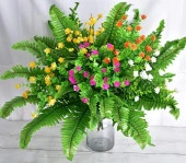 Nettenevime Yapay Çiçek Aşk Merdiveni Açık Yeşil Eğrelti Otu Bitkisi 24 Yaprak 55cm Yapay Bitki - 6