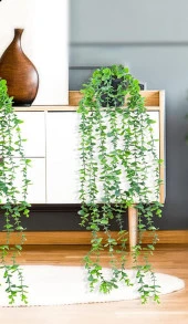 Nettenevime Yapay Çiçek Sarkan Okaliptus 80cm 5dal Yeşil Açık - 4