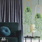 Nettenevime Yapay Çiçek Sarkan Okaliptus 80cm 5dal Yeşil Açık - 5