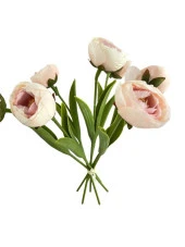 Nettenevime Yapay Çiçek Islak Yapraklı Şakayık Erengül 7 Çiçekli 30cm thumbnail 5