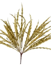 Nettenevime Yapay Çiçek Altın Gold Kalın Kıvrımlı Saz Garnitür Aradal Dekoratif Yapay Bitki 45cm thumbnail 3