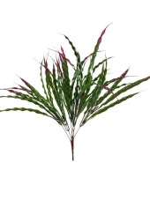 Nettenevime Yapay Çiçek BordoYeşil Kalın Kıvrımlı Saz Garnitür Aradal Dekoratif Yapay Bitki 45cm - 2