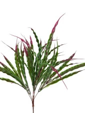 Nettenevime Yapay Çiçek BordoYeşil Kalın Kıvrımlı Saz Garnitür Aradal Dekoratif Yapay Bitki 45cm - 3