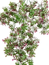 Nettenevime Yapay Çiçek Sarkan Çiçek Bordo Yeşil Fare Kulağı Şimşir Yapay Sarmaşık  60*30cm UV Katkılı Güneşe Dayanıklı thumbnail 4