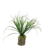 Yapay Çiçek Kütük Saksıda Saz Otu 35cm  Dekoratif Masa Çiçeği 40*20cm - 2